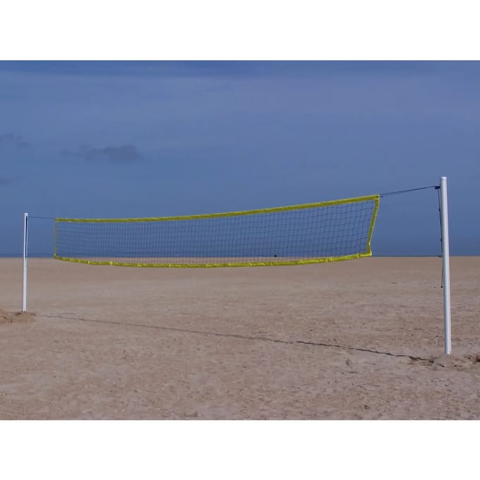 Beachvolley aluminium palen met voetplaat Sporti