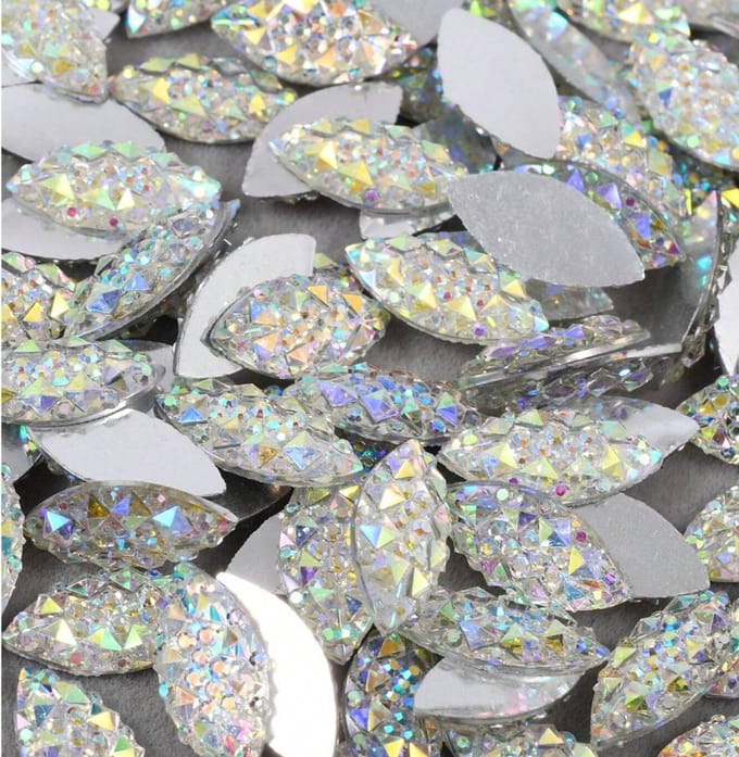 BamBella® mix grote stenen - 100 stuks - kleding versieren steentjes DIY hobby knutselen Glitter