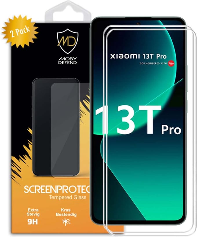 2-Pack MobyDefend Screenprotectors - Geschikt voor Xiaomi 13T Pro - Case-Friendly Screensavers - Gehard Glas