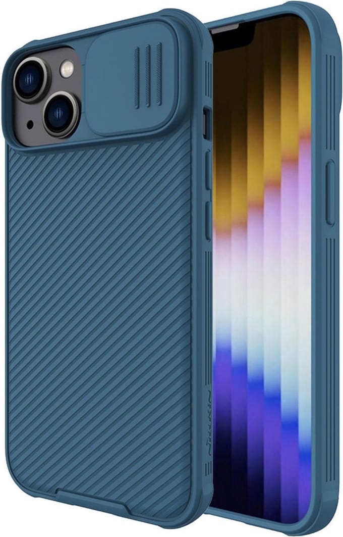 Telefoonhoesje geschikt voor Apple iPhone 14 - Nillkin CamShield Pro Case - Blauw