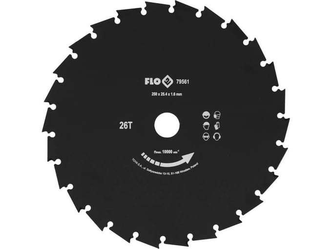 FLO 79561 Serie - Snijmes voor Bosmaaier - 250mm - Stalen Constructie - Robuuste Prestatie