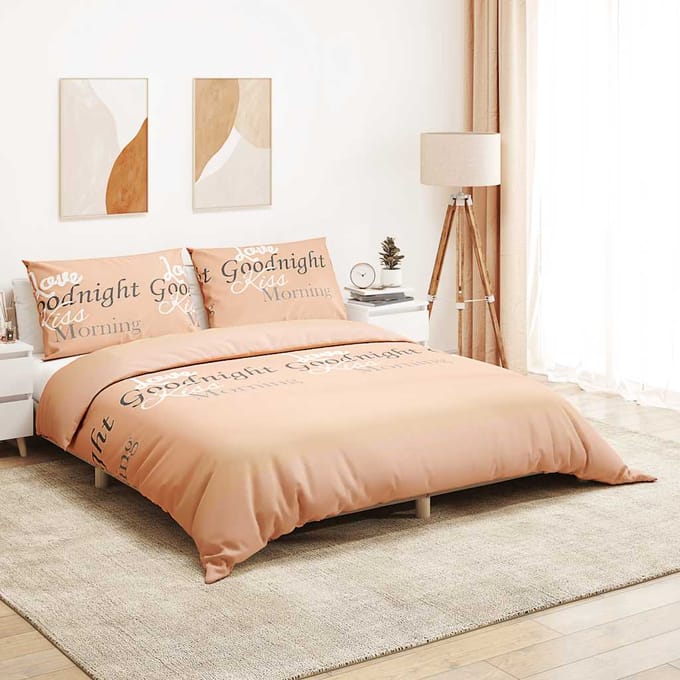 vidaXL - Dekbedovertrekset - 200x200 - cm - katoen - roze