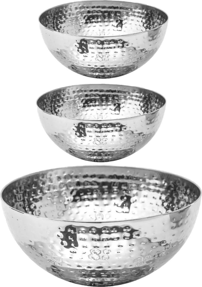 Secret de Gourmet voedsel serveerschalen - Set 7x - RVS - D29/D19 cm