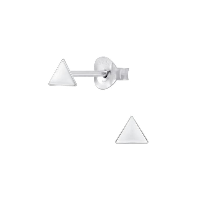 Joy|S - Zilveren petit driehoekje oorbellen - 4 mm