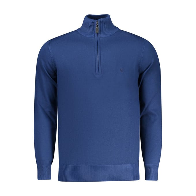 Coveri Bewegende Blauwe Viscose Heren Trui
