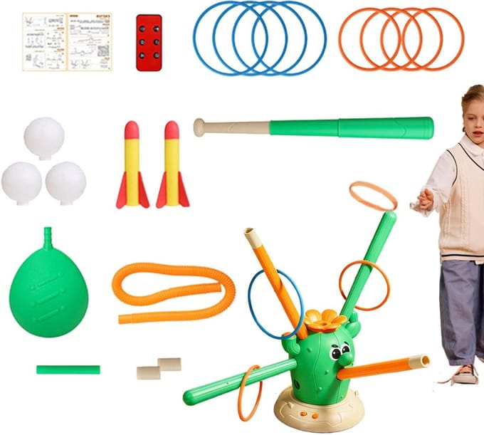Springspeelgoed Cactus - Interactief Speelgoed - Actief Spel - 4-in-1 Activiteit - 27.5 cm - Groen