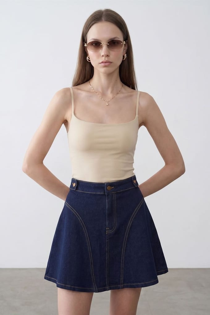 Slim Fit Vierkante Hals Zonder Mouwen Blouse