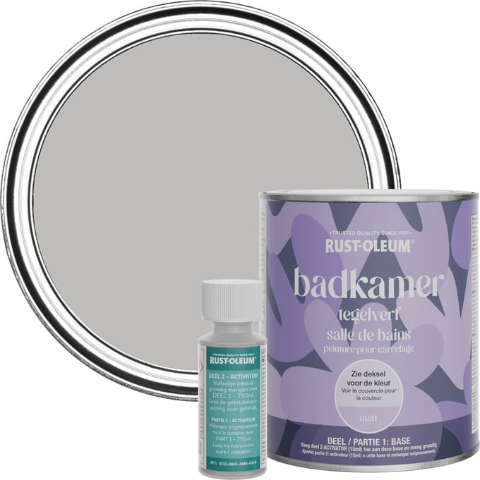 Rust-Oleum Lichtgrijs Badkamer Tegelverf Matt - Kiezel 750ml