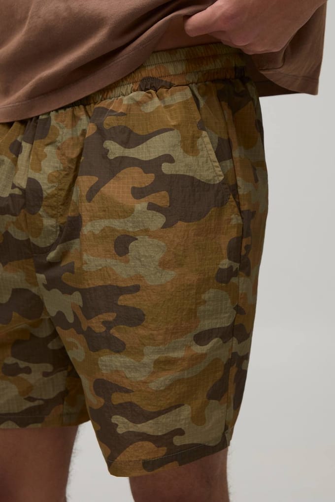 Ontspannen Camo Middellange Ripstop Short | Yellow | Size Small