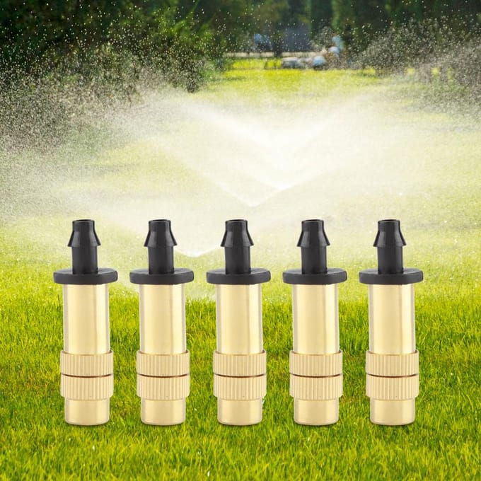 10 stuks Verstelbare Koperen Sproeikop Micro Nevel Tuinsproeikop beige