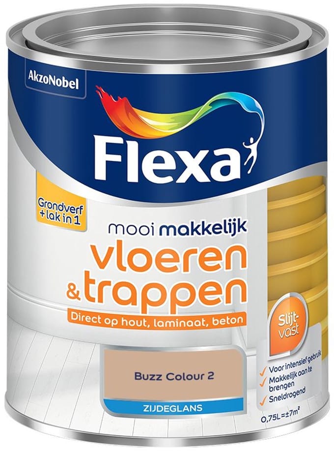 Flexa - Mooi Makkelijk Vloeren & Trappen Zijdeglans - Buzz Colour 2 - Mengverf - 750 Ml