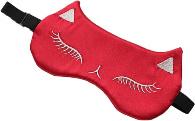 Satijnen slaapmasker kat - Rood