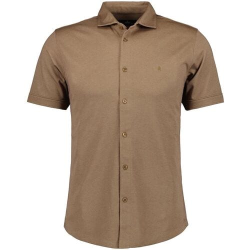 Ragman Overhemd Soft Knit Easy Care Short Sleeve Solid Color Chestnut / male