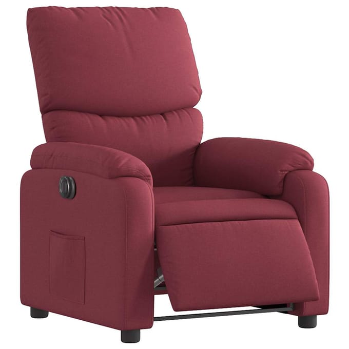 vidaXL - Fauteuil - verstelbaar - elektrisch - stof - wijnrood