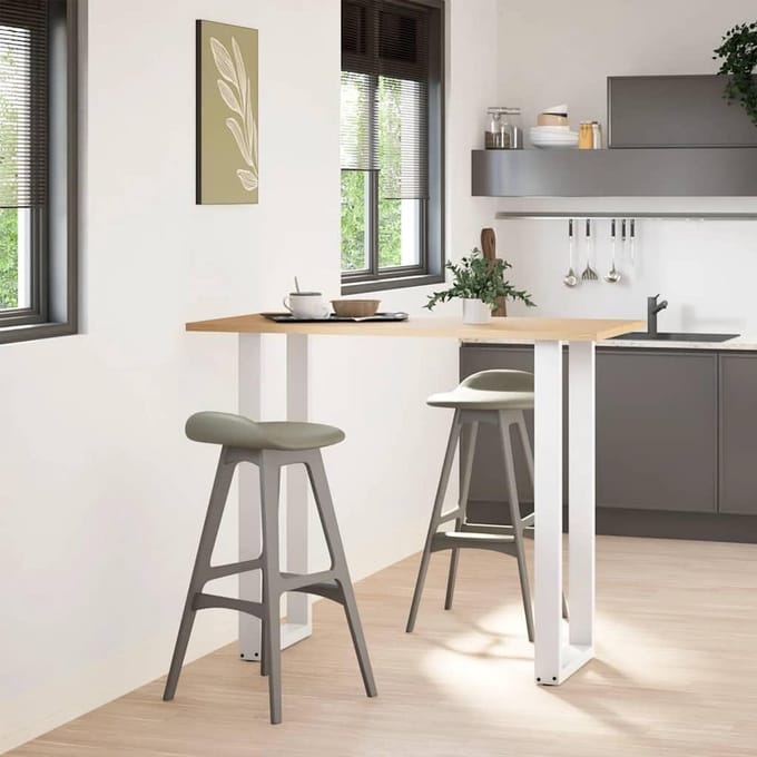 Bartafelpoten set - Meubelonderstel U-vorm - Tafel maken - Verstelbare pootjes - 50 x 110 cm - Wit