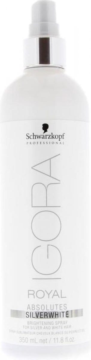 SCHWARZKOPF PROFESSIONAL IGORA ROYAL ABSOLUTES SILVERWHITE BRIGHTENING SPRAY ZILVER/WIT HAAR 350ML