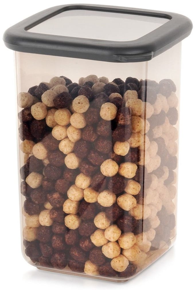 Excellent Houseware - Luchtdichte Container - 1,2 l - Stapelbaar - Grijs
