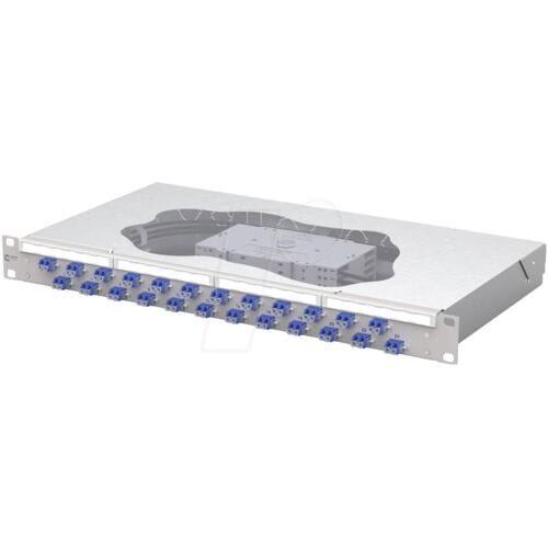 Metz Connect OpDAT fix2 Patchfeld splice 24xLC-D OS2 Patchpaneel 483 mm (19) Kabel 1 HE Lichtgrijs Ingericht