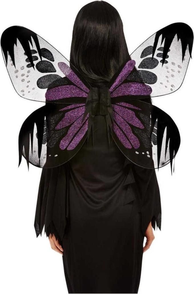 Smiffys Vleugels Dark Botanicals Moth Paars/Zwart