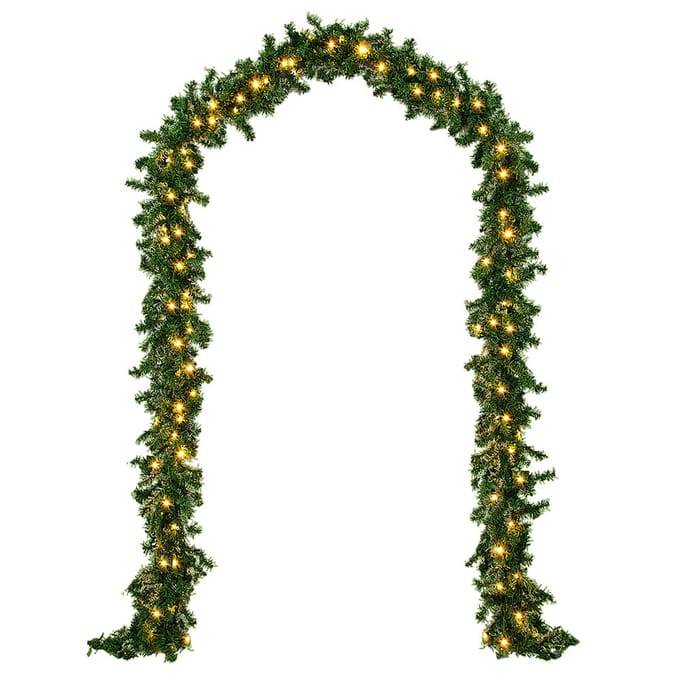 Casaria Kerstguirlande - 5m 100 LED´s-Dennennaalden Groen – Warm wit