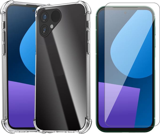 Hoesje geschikt voor Fairphone 5 - Screenprotector Glas - Shockproof Transparant
