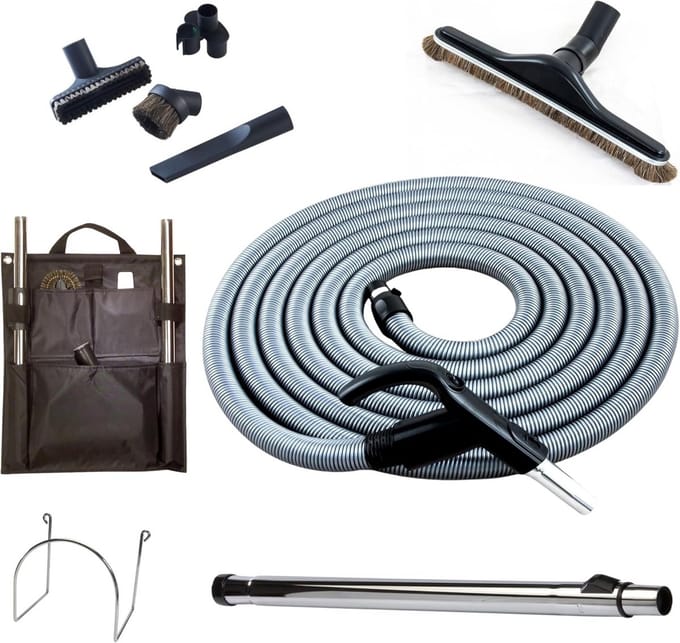 Complete Centrale Stofzuiger Slangset met Accessoires en Aan/Uit Schakelaar (12,2 m)