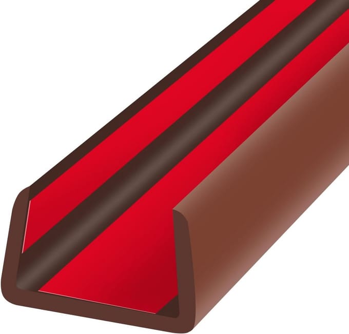 Flexibele U-profiel Randafwerking 19mm Zelfklevend - Bruin (6 Meter)