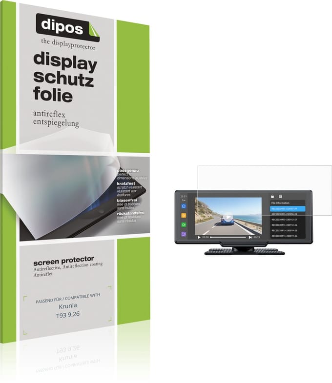 dipos – 2x Matte Beschermfolie geschikt voor Krunia T93 9.26 | Krasbestendige & antireflecterende Screenprotector Ultra-Thin