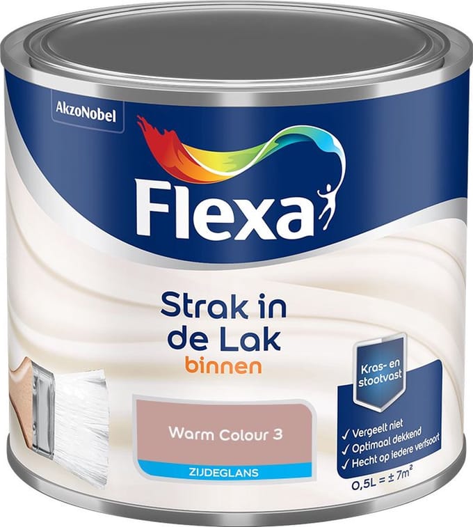 Flexa - Strak In De Lak Binnenlak Zijdeglans - Warm Colour 3 - Mengverf - 500 Ml