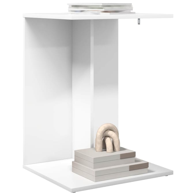 vidaXL - Bijzettafel - Wit - 45 - x - 40 - x - 62,5 - cm - Bewerkt - hout