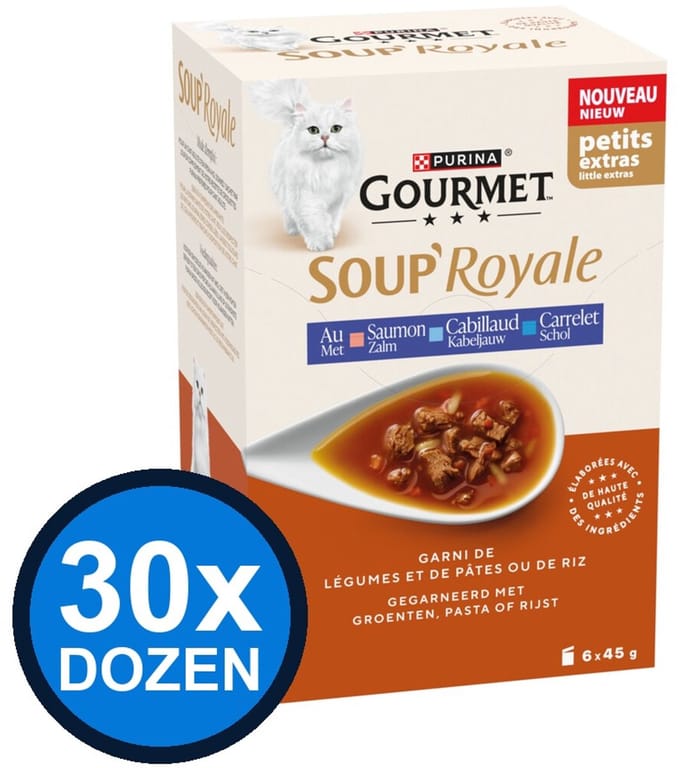 30x Gourmet - Soup Royale Zalm - Kattensoep - 6x45g
