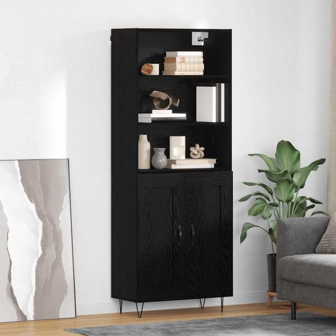 vidaXL - Highboard - 2 - st - Zwart - Eiken - 69,5 - x - 34 - x - 180 - cm