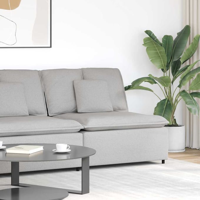 vidaXL Modulaire hoekmodule bank met kussens 100 cm wolk grijs