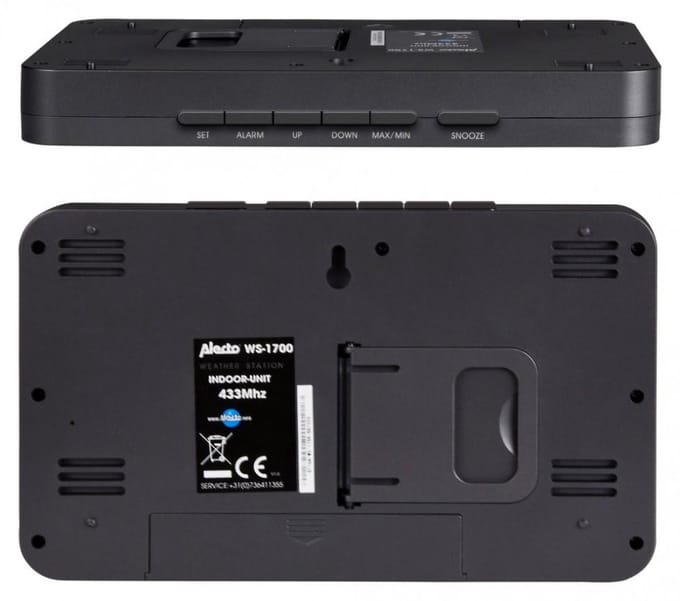 Alecto Weerstation Ws-1700 - Draadloze Buitensensor - 7,7" Display - Zilverkleurig
