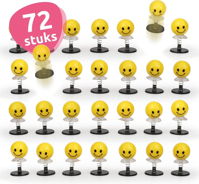 Isa's Friends® - Uitdeelcadeautjes Bouncing Smileys - 72 stuks - Traktatie