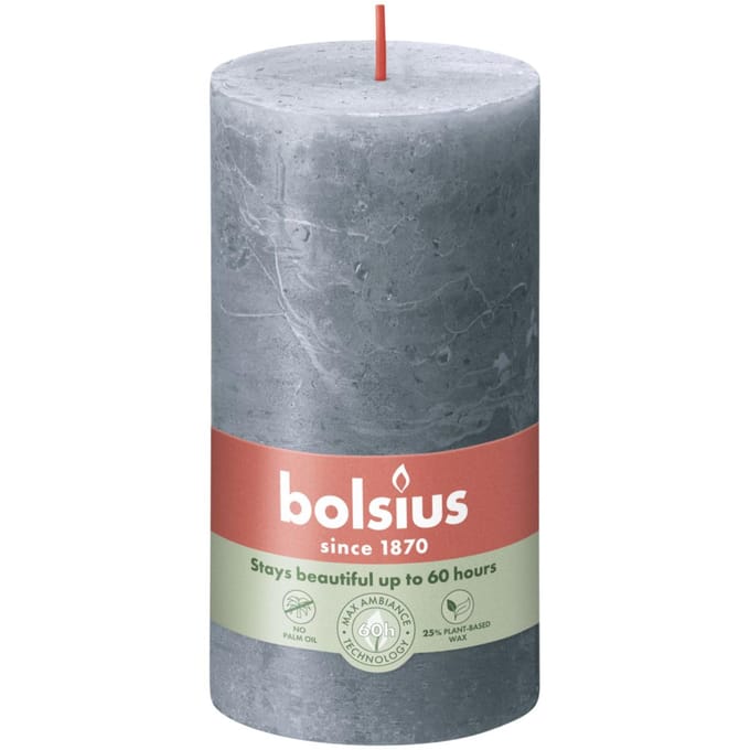Bolsius Stompkaars Rustiek Slate Blue - 13 cm / ø 7 cm