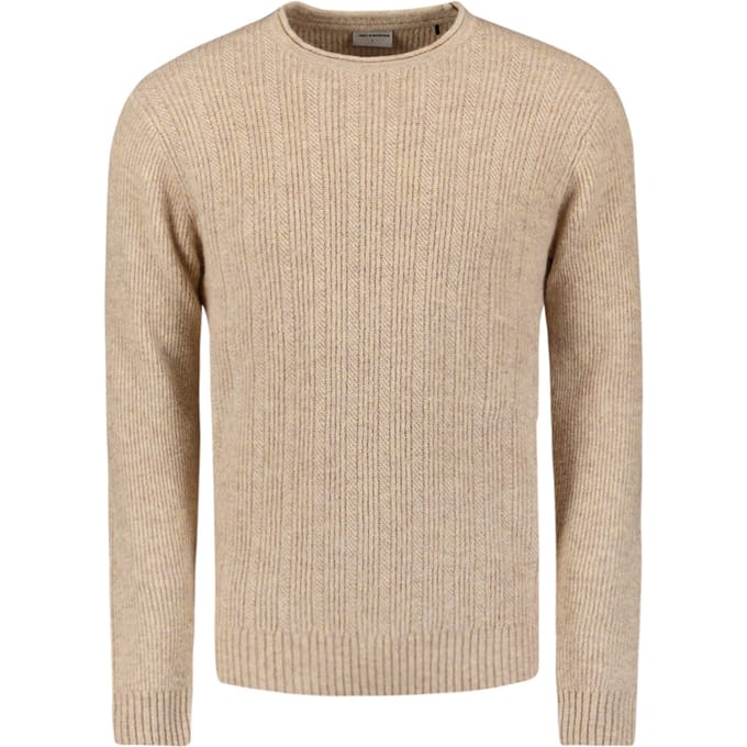 No Excess Pullover Crewneck Melange Cables Kit Size: 3XL | Sweaters Outlet | Heren | Beige