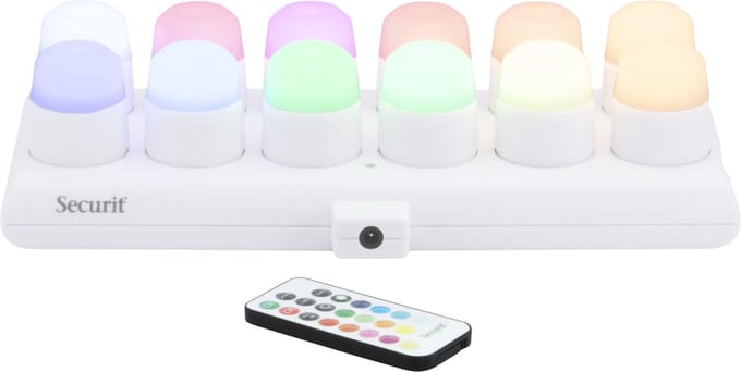 Securit® oplaadbare theelichtjes-set Amsterdam in RGB + warm wit