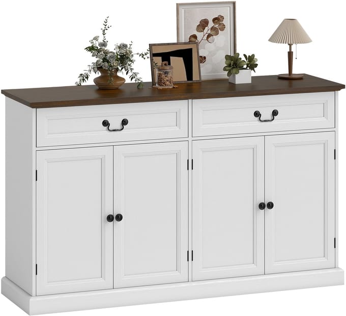 HOMCOM Dressoir - Spaanplaat - 140x40x85cm - Wit