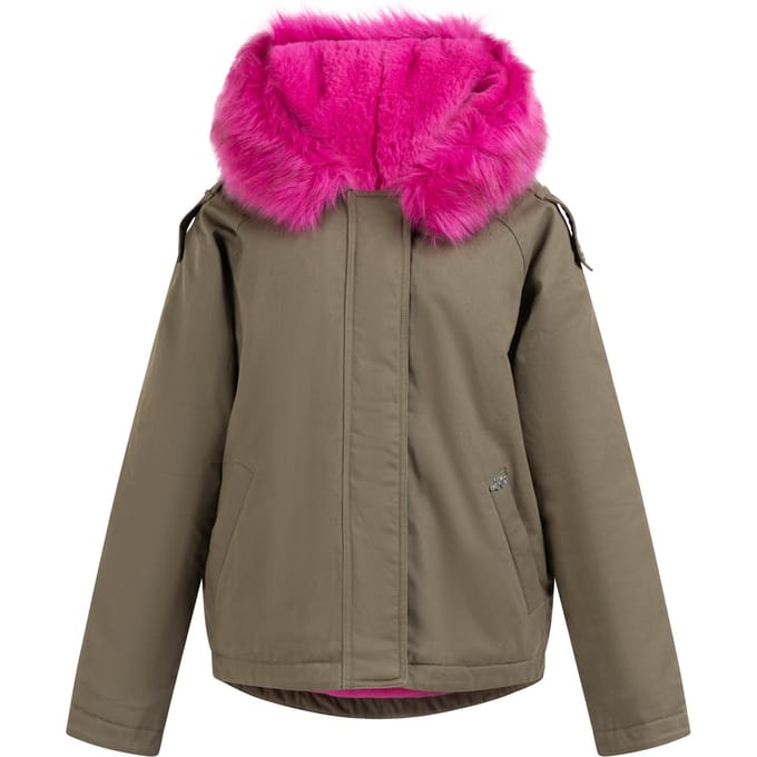 Mymo winterjas houduwarm Dames Olijf violet