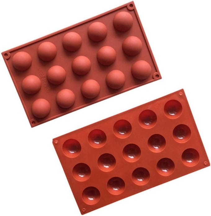 ProductGoods - Siliconen Bakvorm Halve Bollen - Halfrond Rond - 15 Stuks - Bakvormen