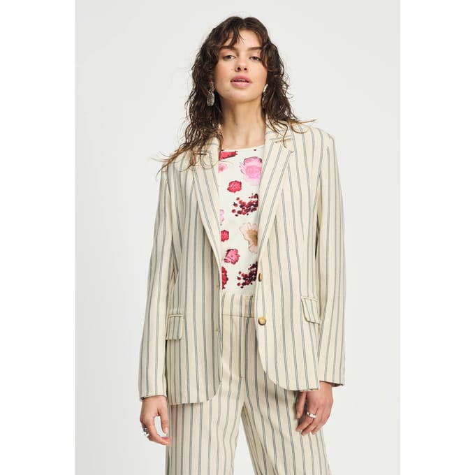 POM Amsterdam Blazer - Striped Cream Beige Taglia: 34 | Giacche Outlet | Donna | Marrone