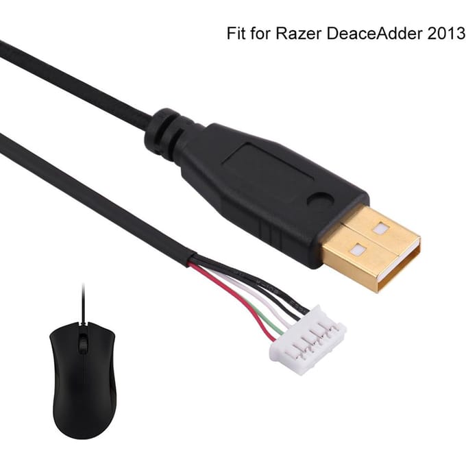 Câble de souris USB de remplacement LineWire pour Razer DeaceAdder 2013 Line 8 black