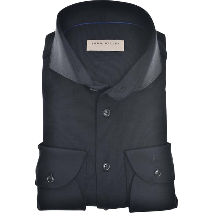 John Miller Tailored Fit Lange Mouw Overhemden Zwart 5140879-290