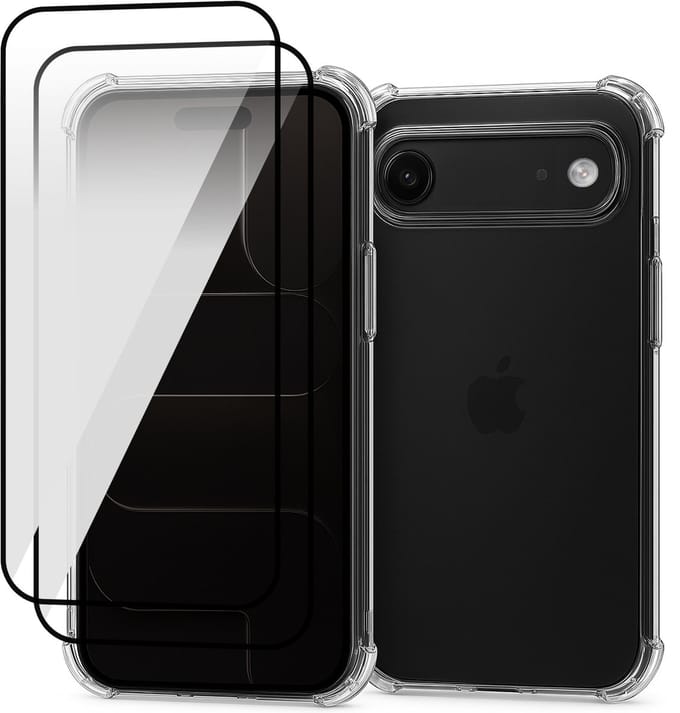 Hoesje geschikt voor iPhone 17 Air - 2x Screenprotector Volledig Dekkend Glas - Shockproof Transparant