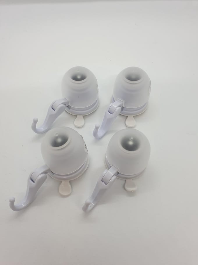 Mastrad - Haakjes met zuignap - 4 stuks - wit