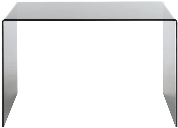 Vente-unique Bureau - Gerookt gehard glas - Zwart - ELSTRON