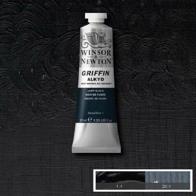 Winsor & Newton Griffin Alkyd Olieverf 37ML Lamp Black 337