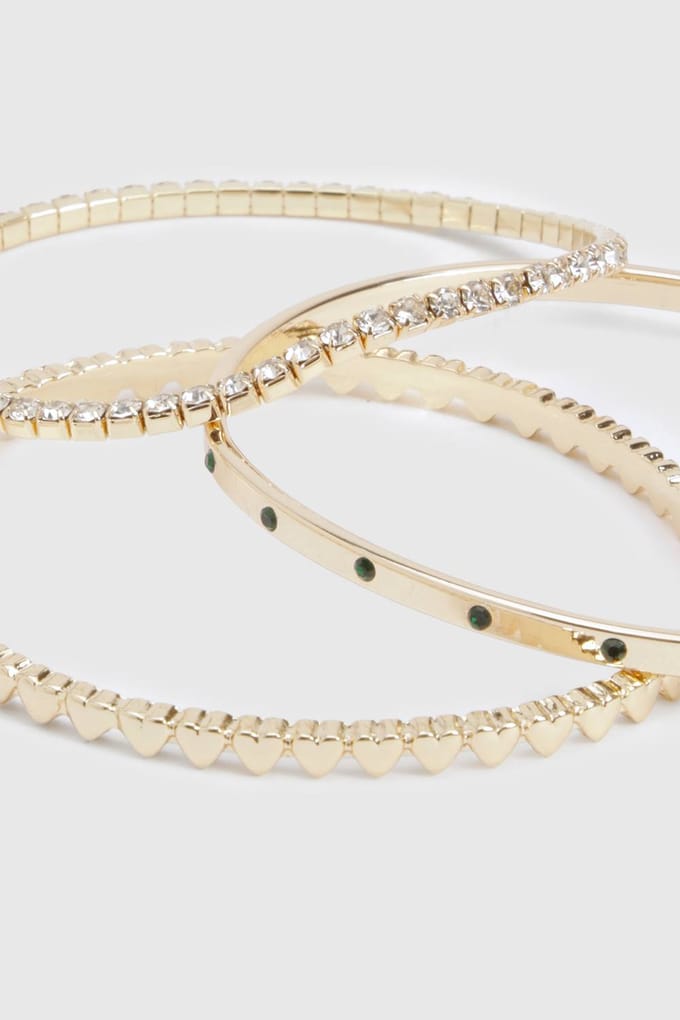 boohoo Dames Versierde Armband 3 Pack | Goud