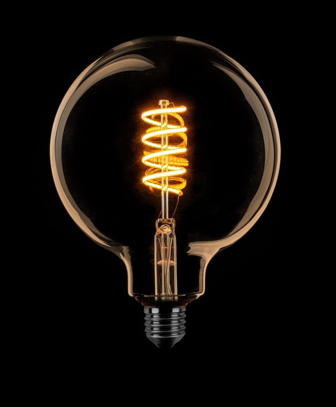 ETH Led Zigbee Spiraal Globe 125mm E27 6W dimtone van 2700k naar 2200k Goud 490L